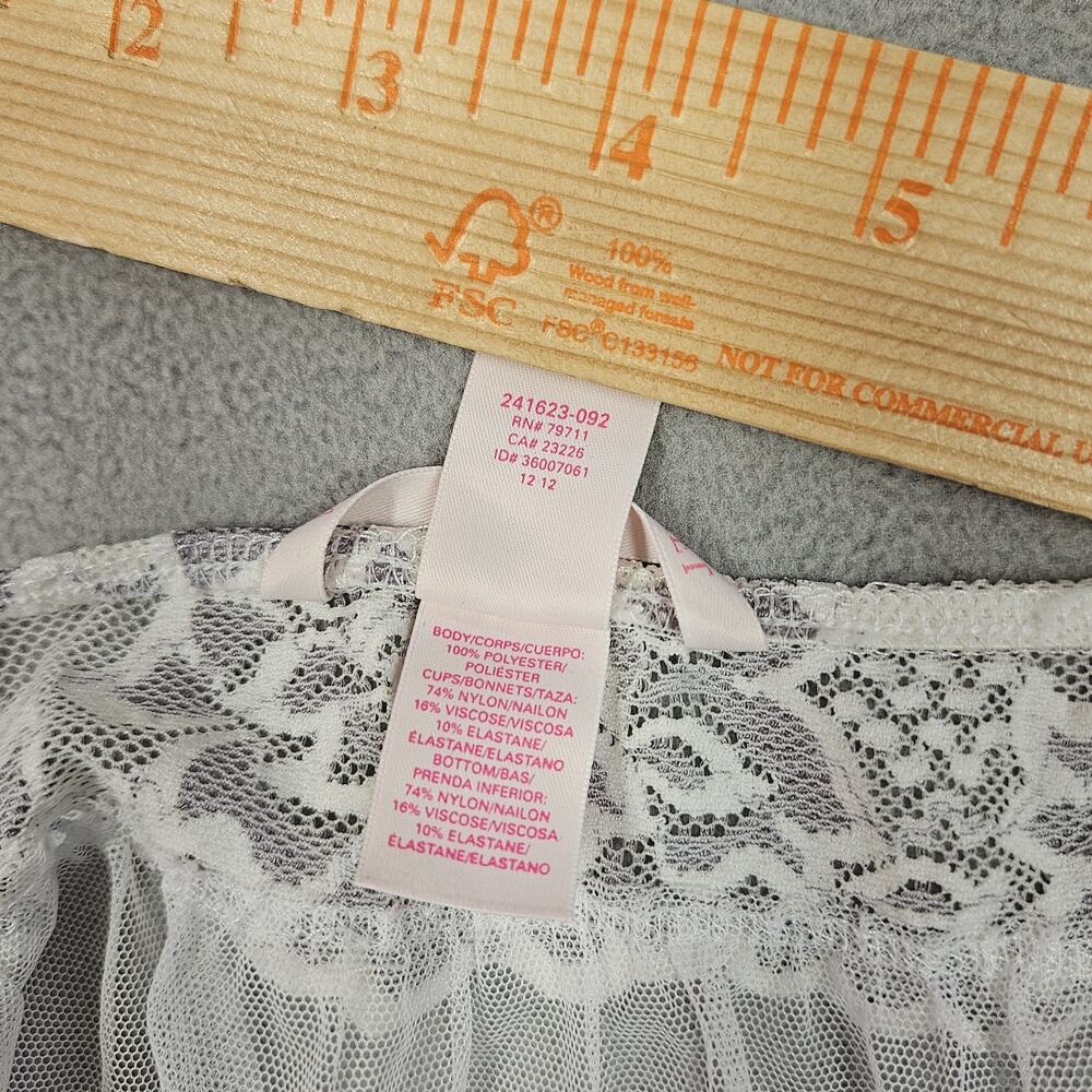 Victorias Secret Chemise Medium White Lace Halter‎ Dress Coquette Bridal Sheer - Picture 4 of 10